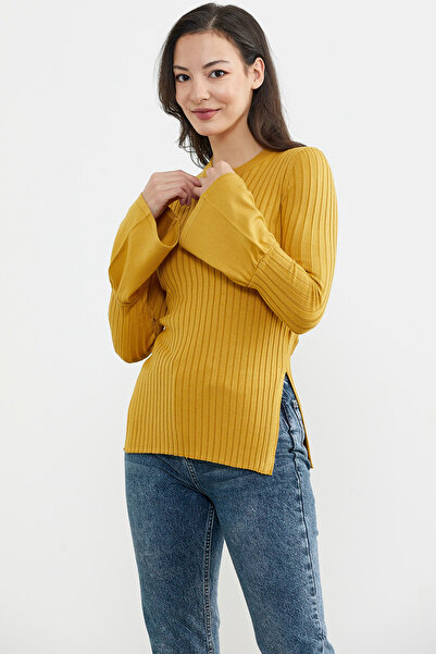 Sementa Derby Knitwear Sweater with Sleeve Detail - Mustard