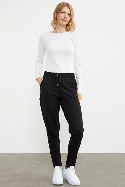 Sementa Pantaloni de sport cu două fire cu talie înaltă - negri