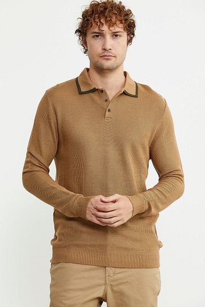 Sementa Πλεκτό πουλόβερ Kamel Polo Neck - Με κουμπί