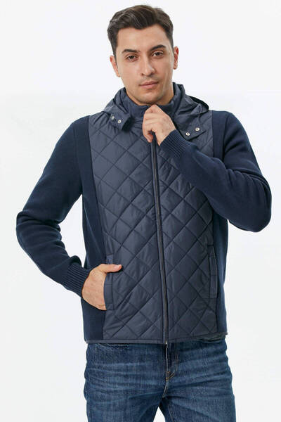 Sementa Капюшон з кишенями Трикотажний піджак - Lacivert