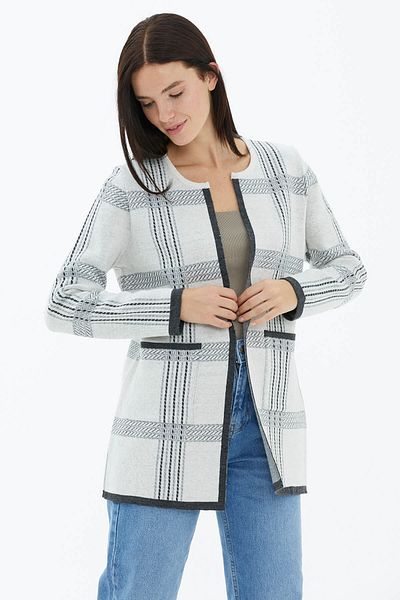 Sementa Wool Crew Neck Pocket Knitwear Jacket - White