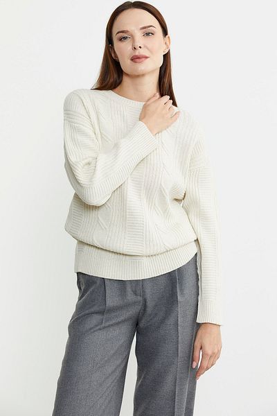 Sementa Pulover din tricot din lână cu păr bej deschis