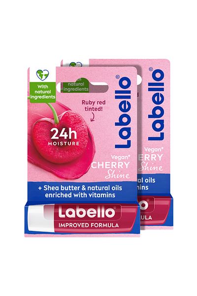 LABELLO العناية بالشفاه، مرطب شفاه، بنكهة الكرز، 4.8 غرام، عبوة من قطعتين