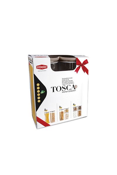 Stefanplast 3-Piece Tosca Round Plastic Jar Set