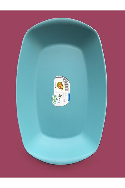 HOBBY LİFE Large Size Plastic Sandy Oval Boat Plate 1269 /25X15.8 cm & Blue