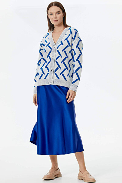 Sementa Geometric Patterned Knitwear Cardigan Bone Saks