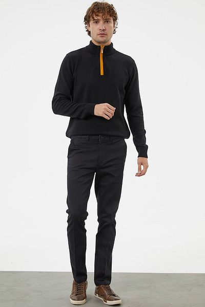 Sementa Cotton Chino Pants with Side Pockets - Black