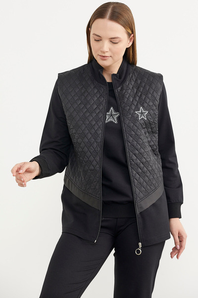 Sementa Τριπλό Φούτερ με Καπιτονέ Γιλέκο - Μαύρο