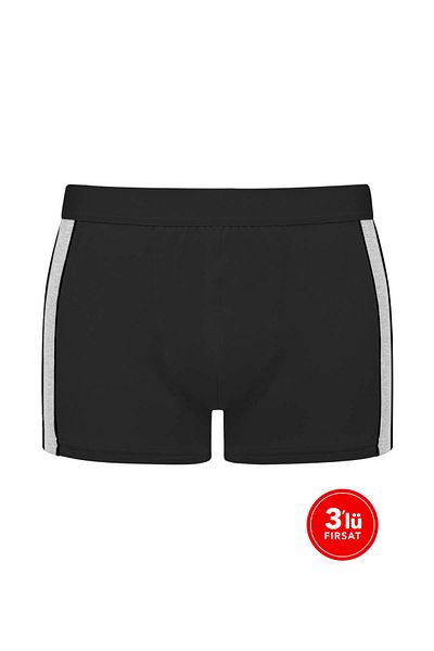 Sementa Ανδρικό Modal Two Color Boxer 3 Pack - Μαύρο