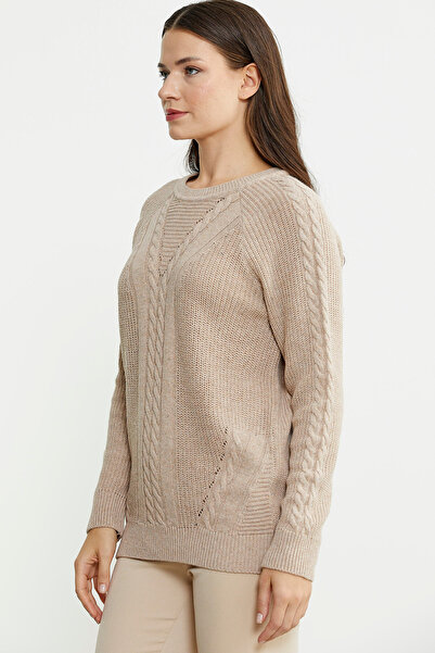 Sementa Mink Loose Motif Wool Knitwear Sweater