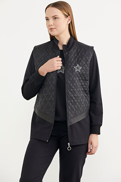 Sementa Τριπλό Φούτερ με Καπιτονέ Γιλέκο - Μαύρο