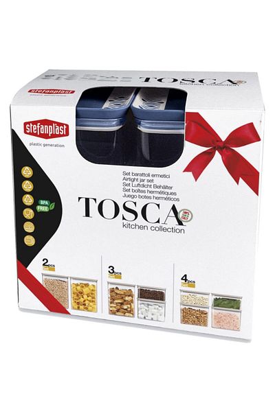 Stefanplast 3-Piece Tosca Rectangular Plastic Jar Set