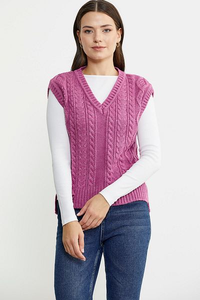 Sementa Hair Braided Long Wool Knitwear Sweater - Rose