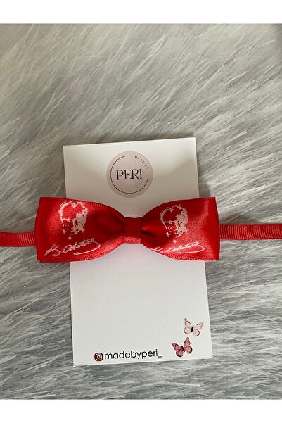 MADE BY PERİ Atatürk imza ve silüetli 29 Ekim/23 Nisan/10 Kasım çocuk Papyon