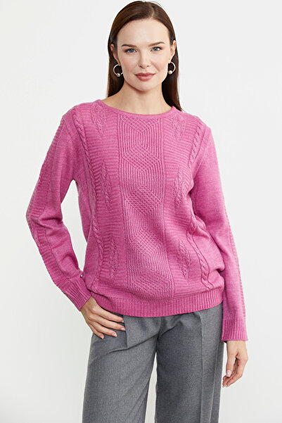 Sementa Rose Motif Detailed Mixed Wool Knitwear Sweater
