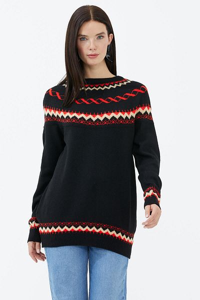 Sementa Pulover tricotaj cu gât - negru