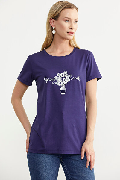 Sementa Μπλουζάκι με στάμπα με λουλούδια Navy Blue