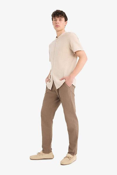 DeFacto New Season 100% Cotton Summer Elastic Waist Jogger Trousers Slim Fit Slim Fit Straight Leg Pocket