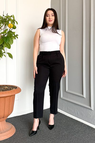 ModaPlaza Women's Battal Buttoned Trousers 7730