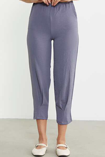 Sementa Crepe Trousers with Drawstring Detail - Anthracite