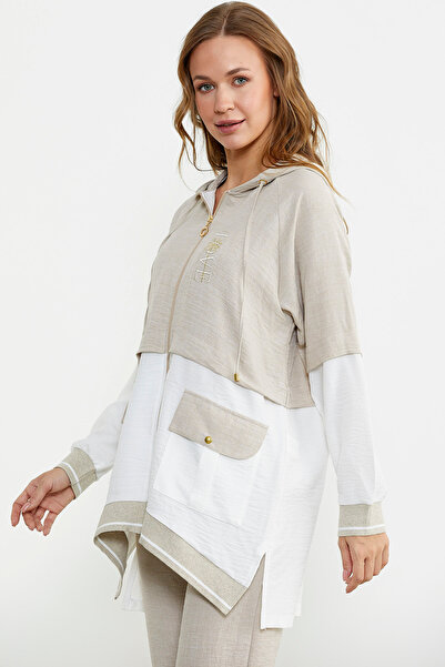 Sementa Color Transition Block Tunic Suit - Stone Column