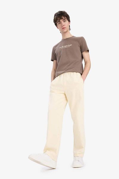 DeFacto Νέα σεζόν Loose Casual Cut Wide Leg Καλοκαιρινό λινό παντελόνι