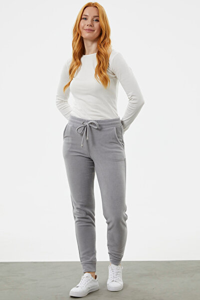 Sementa Fleece Sweatpants with Side Stripes - Gray