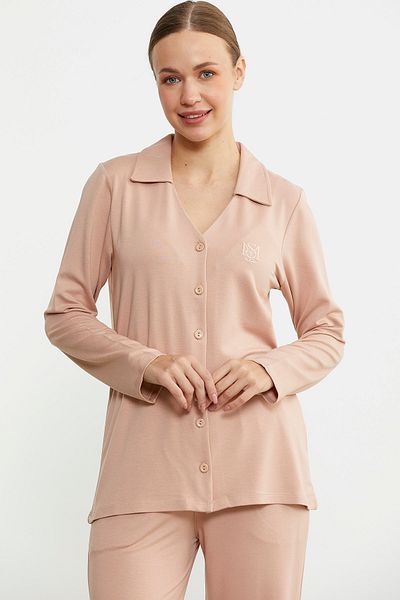 Sementa Embroidered Pajama Set - Salmon Model