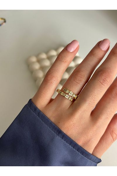 Ressia Special Design Snake Figured Zircon Stone Ring