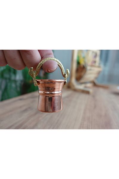 yeşiliseviyorum 1 Piece Lovely Tiny Copper Turkish Delight Bowl Sugar Bowl Decorative Figurine