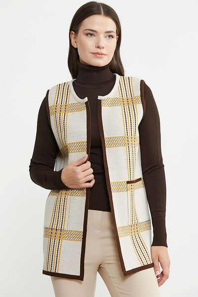 Sementa Double Colored Full Needle Wool Knitwear Vest - Mink
