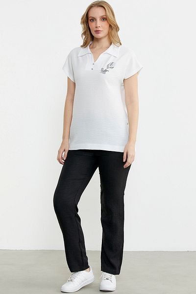 Sementa Polo Collar Linen Image Suit - Black