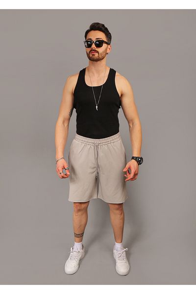 EydaMoon Lycra Baggy Cutout Parachute Fabric με κορδόνια στη μέση και τσέπες καλοκαιρινό σορτς & βερμούδες