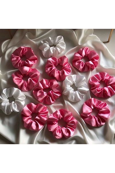 Melays Set de 20 de bucăți din satin: logodnă cu henna, domnișoară de onoare de nuntă și scrunchie