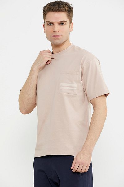 Sementa Βαμβακερό μπλουζάκι Crew Neck Oversize - Πούδρα