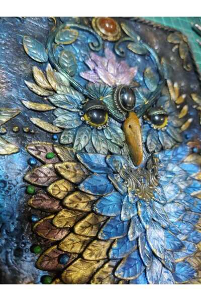 Dodemert Home Ръчно изработен дневник от полимерна глина с дизайн на корица във формата на бухал 20 x 15 см