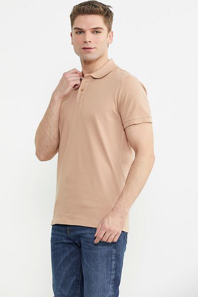 Sementa Μπλουζάκι Polo Neck με κοντό μανίκι - με λεπτομέρεια με σολομό