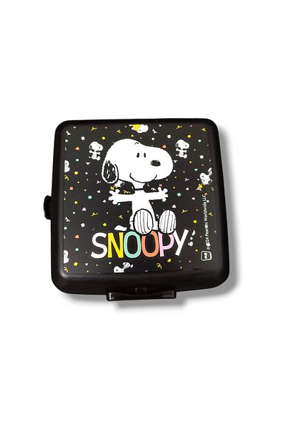 Me Çanta Snoopy Black Licensed 4 Compartment 2 Tier Plastic Lunch Box Dadacuq24886
