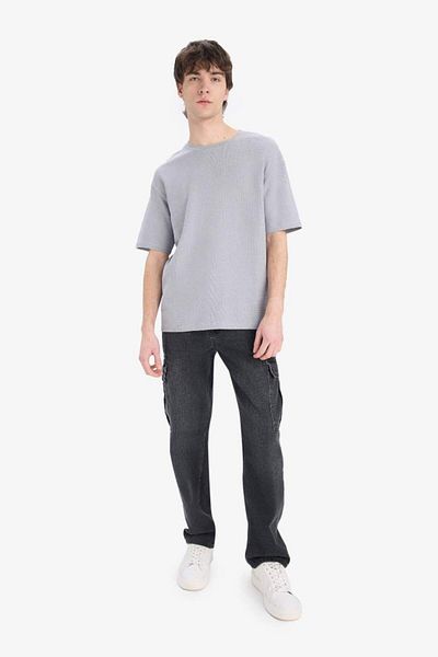 DeFacto Tricou cu mânecă scurtă cu decolteu rotund Boxy Fit sezon nou