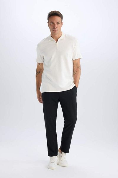 DeFacto New Season Regular Fit Half Zipper Short Sleeve Polo T-Shirt