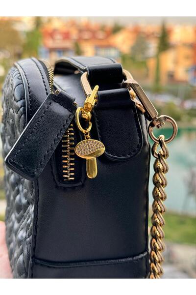 PEONY peonyofficiall Klipsli Mantar Altın Kaplama Zirkon Taş Detaylı Cüzdan Süsü Charm Çanta Süsü Anahtarlık