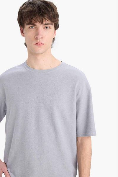 DeFacto Tricou cu mânecă scurtă cu decolteu rotund Boxy Fit sezon nou