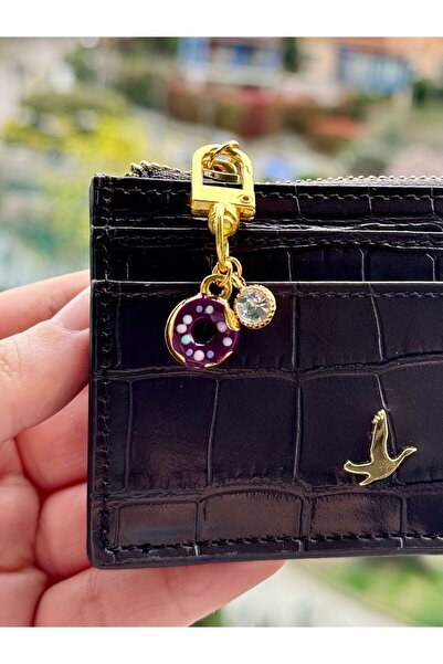PEONY peonyofficiall Klipsli Donut Altın Kaplama Cüzdan Süsü Charm Çanta Süsü...