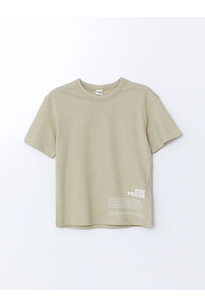 LC Waikiki Crew Neck Text Printed Boys' T-Shirt