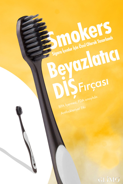 Glimo Smokers Beyazlatıcı Diş Fırçası | Sigara & Çay Lekelerine Karşı | Plak ...