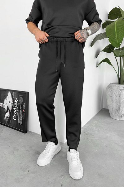 HAFKAGİYİM Μαύρο Patch Λεπτομέρεια Lycra Boyfriend Παντελόνι