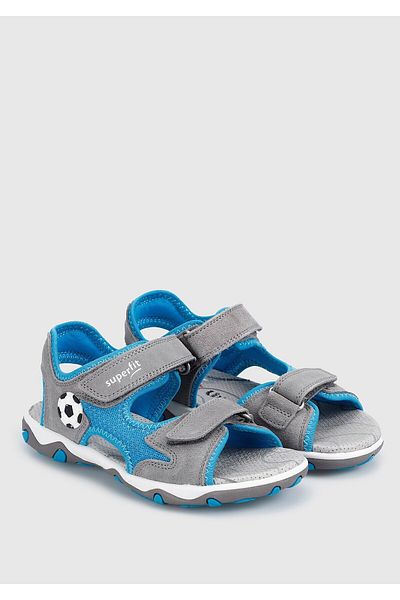 Superfit Γκρι-τιρκουάζ Δερμάτινα Αγορικά Flat σανδάλια