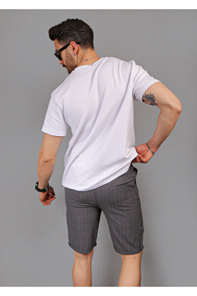 EydaMoon Men's Lycra Elastic Waist Buttoned Back Pocket Zippered Jogger Bermuda & Shorts