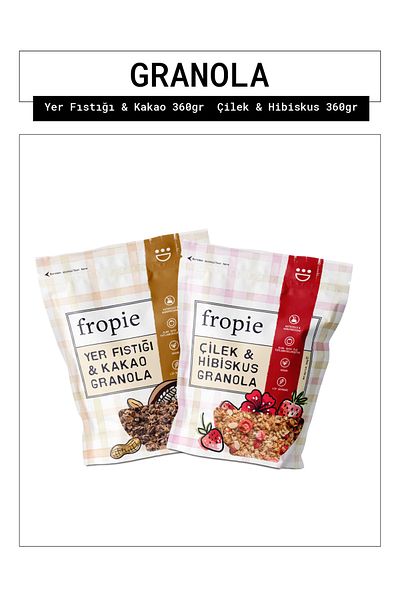 FROPİE Fropie Groundnut Cocoa and Strawberry Hibiscus Granola Package