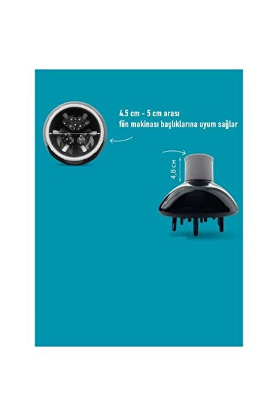 ModaCar Isı Ayarlamalı Fön Için Difüzör Vigo Başlık Dönerli Profesyonel